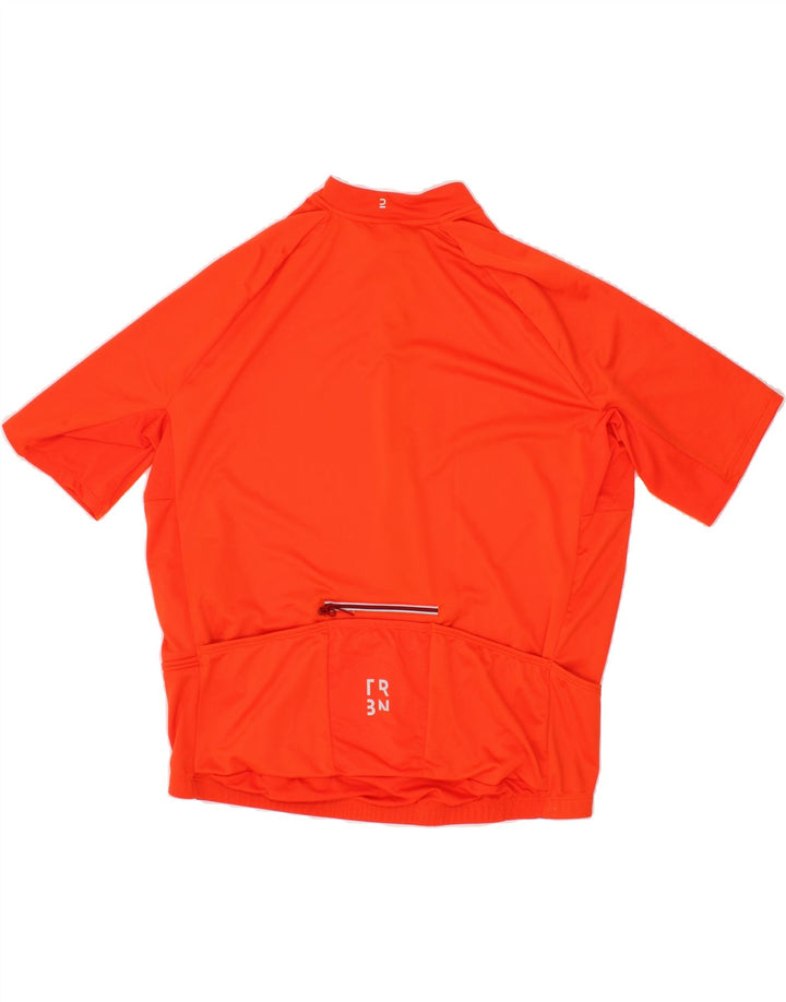 DECATHLON Mens Short Sleeve Tracksuit Top Jacket  2XL Orange Polyester Vintage Decathlon and Second-Hand Decathlon from Messina Hembry 