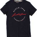 JACK & JONES Mens Graphic T-Shirt Top Medium Navy Blue Cotton Vintage Jack & Jones and Second-Hand Jack & Jones from Messina Hembry 