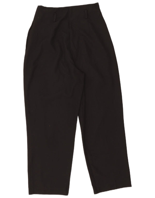 Zara Damen-Freizeithose mit hohem Bund und Zapfen, Größe S, W26, L25, Schwarz, Polyester