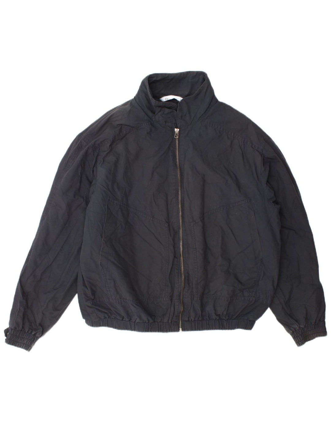 Zara Herren Bomberjacke UK 40 Large Marineblau Polyester