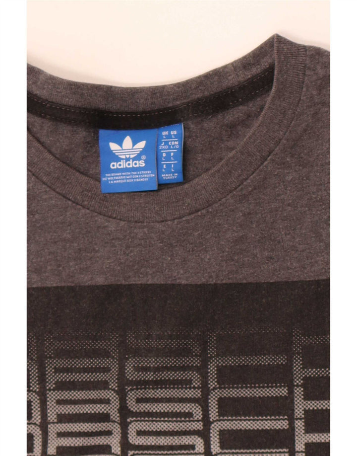 Adidas Herren Grafik T-Shirt Top Large Grau