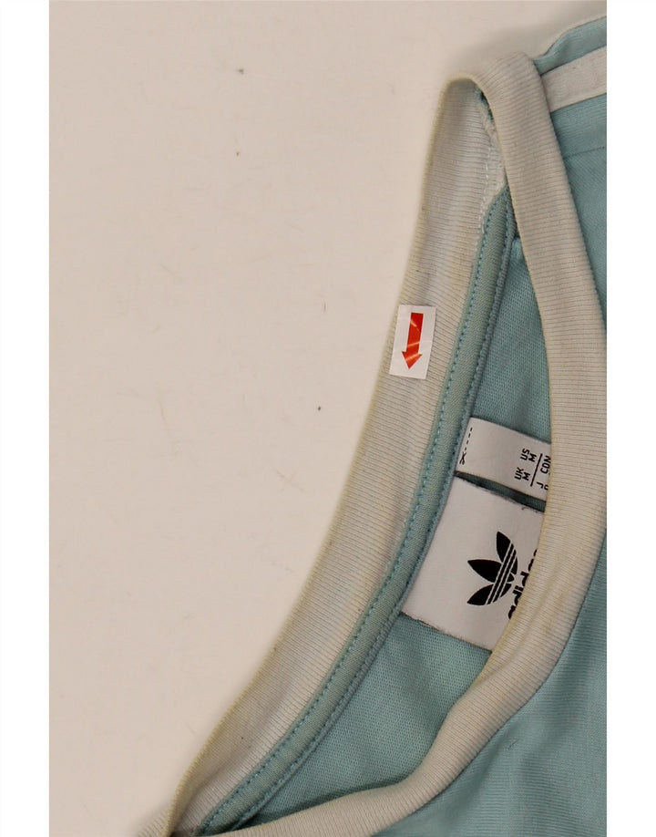 ADIDAS Herren T-Shirt Top mittelblaue Baumwolle