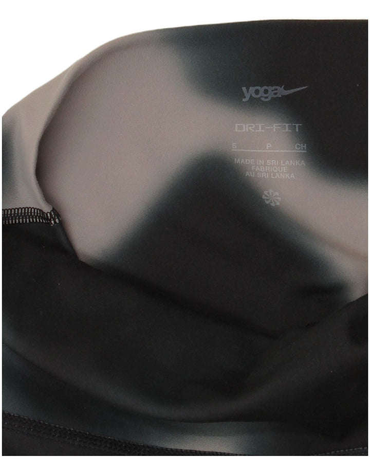 Nike Damen Dri Fit Leggings UK 10 Small Black Tie Dye