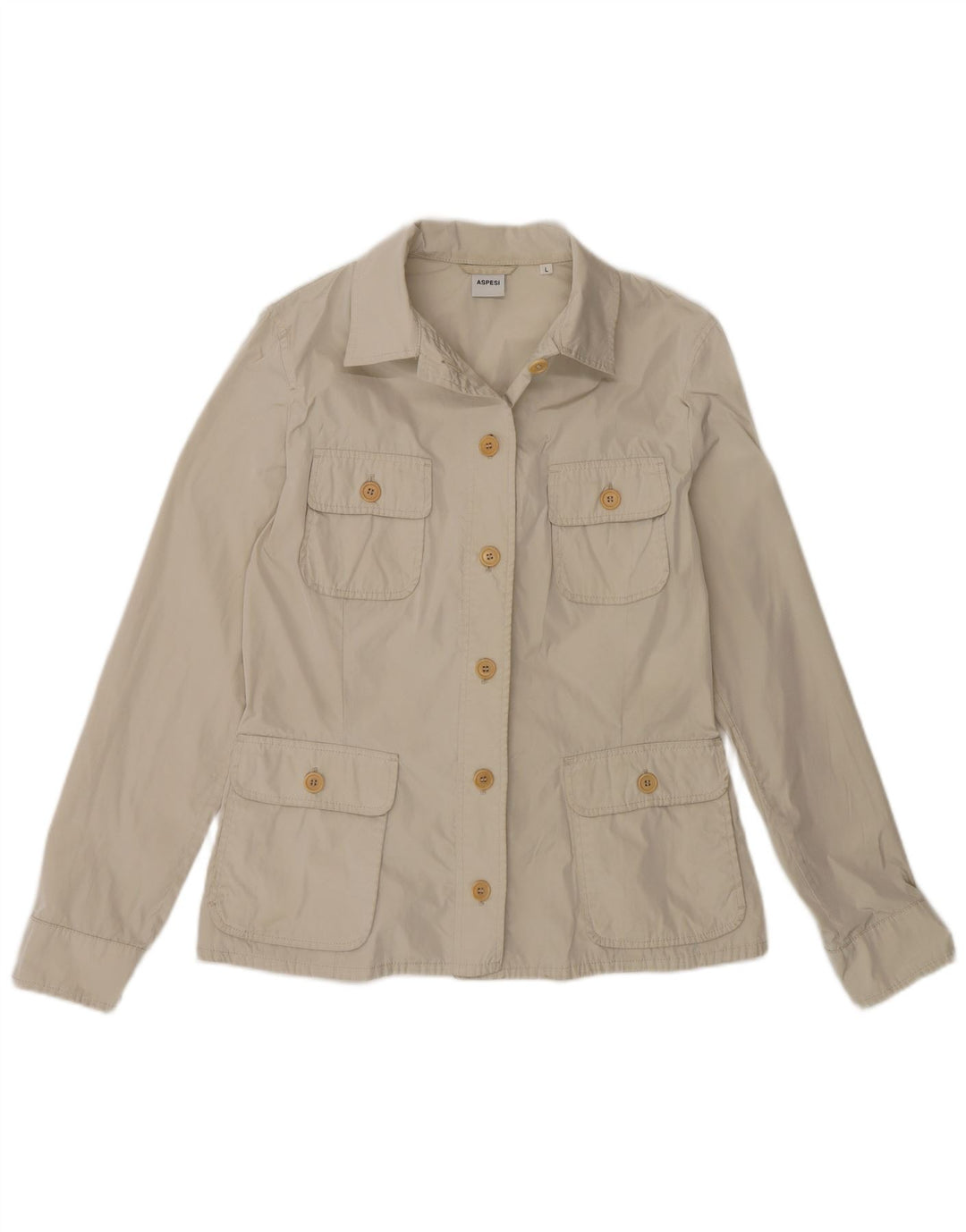 Aspesi Damen Utility-Jacke UK 14 Large Beige Polyester