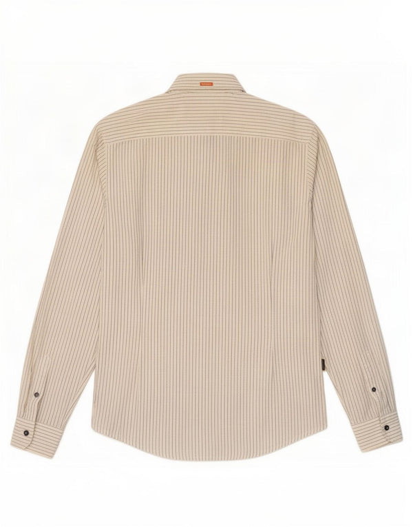 Hugo Boss Slim-Fit-Hemd für Damen aus mittelweißer Nadelstreifen-Baumwolle