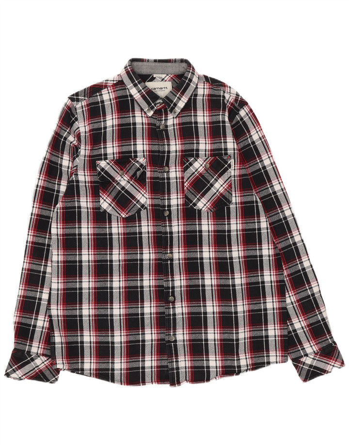 Carhartt Herren Worker Wear Flanellhemd mit normaler Passform, groß, schwarz kariert
