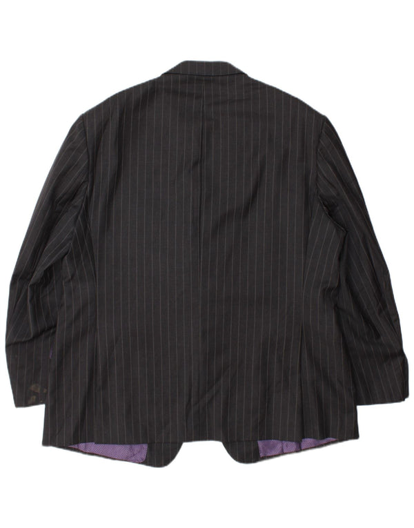 Marks & Spencer Herren-Blazer mit 2 Knöpfen, UK 44, XL, graue Nadelstreifenwolle