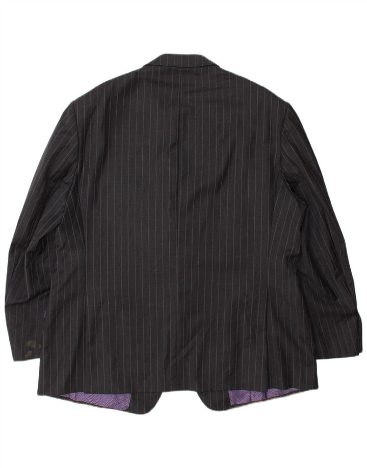 Marks & Spencer Herren-Blazer mit 2 Knöpfen, UK 44, XL, graue Nadelstreifenwolle