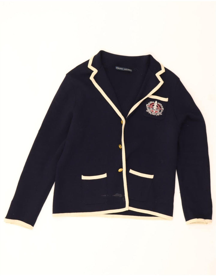 Ralph Lauren Damen-Blazer mit 3 Knöpfen, UK 14, mittleres Marineblau