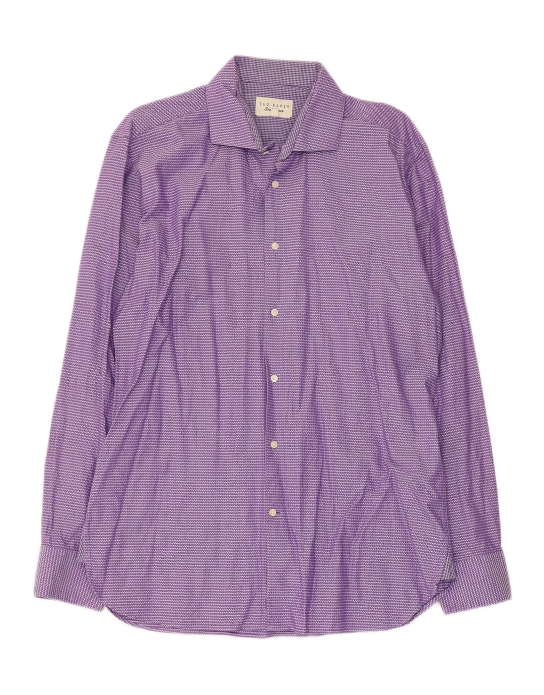 Ted Baker Herrenhemd, Größe 16, groß, lila, gestreift, Baumwolle