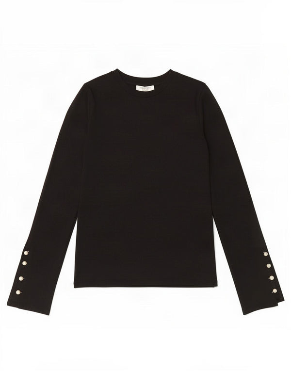 Zara Damen Trafaluc Top Langarm UK12 Medium Schwarz