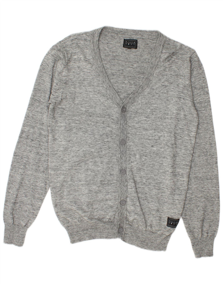 Billabong Herren-Cardigan-Pullover aus mittelgrau gefleckter Baumwolle