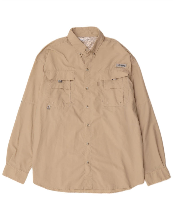Columbia Herren-Hemd, groß, beige, Polyester