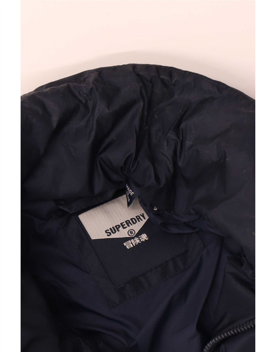 Superdry Herren Wattierte Jacke UK 36 Small Marineblau Colourblock Polyester