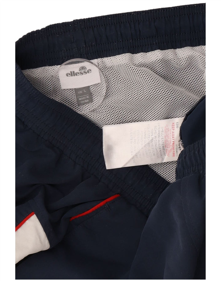 Ellesse Herren-Sportshorts mit Grafik, groß, marineblaues Farbblock-Polyester
