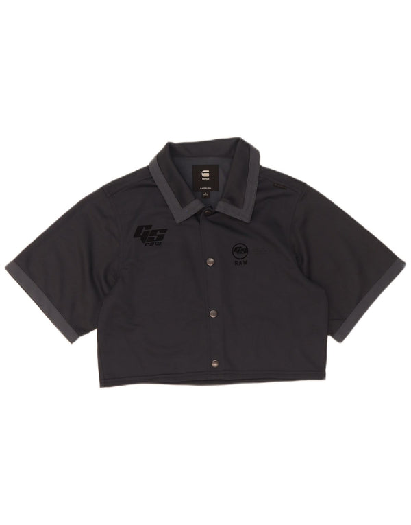 G-Star Damen-Bluse, übergroß, kurzärmelig, kurzärmlig, Gr. 10, Größe S, Grau