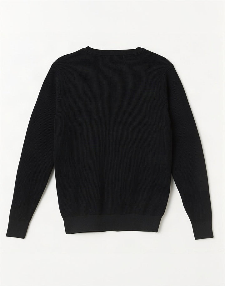 Zara Herren-Pullover mit Rundhalsausschnitt, Größe S, grüne Baumwolle