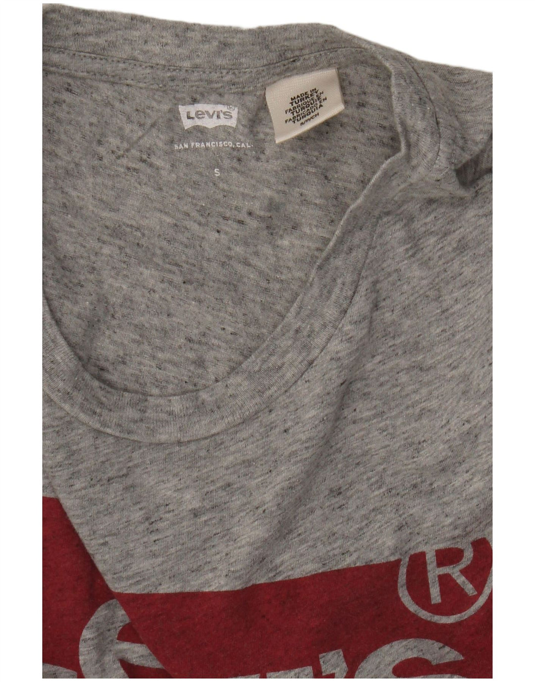 Levi's Womens Graphic T-Shirt Top UK 10 Small Grau meliert