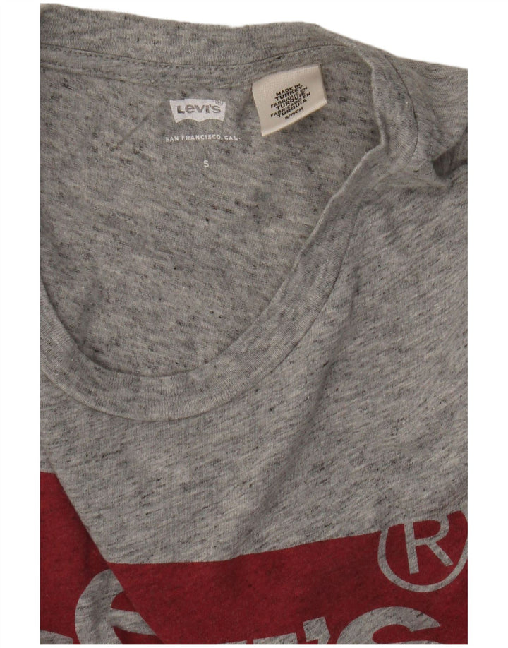 Levi's Womens Graphic T-Shirt Top UK 10 Small Grau meliert