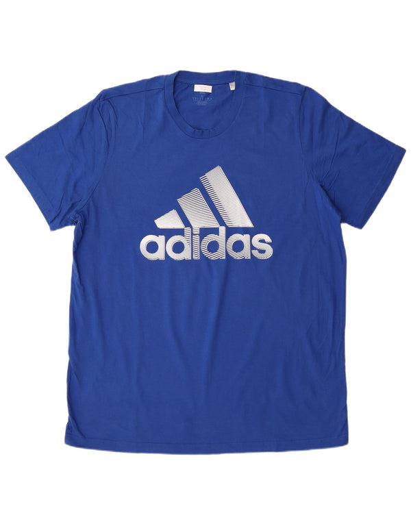 ADIDAS Herren Grafik T-Shirt Top XL Blau Baumwolle
