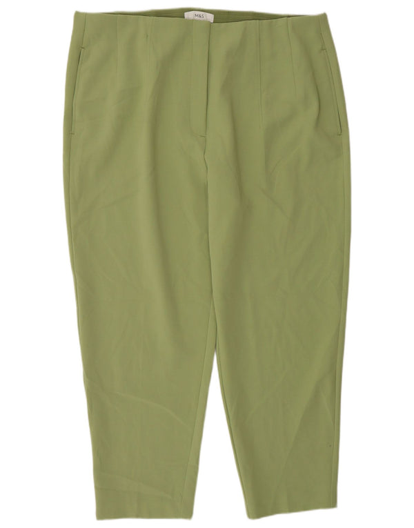 Marks & Spencer Damen-Hose mit hoher Taille, kurz geschnitten, UK 20, 2XL, W38, L26, Grün