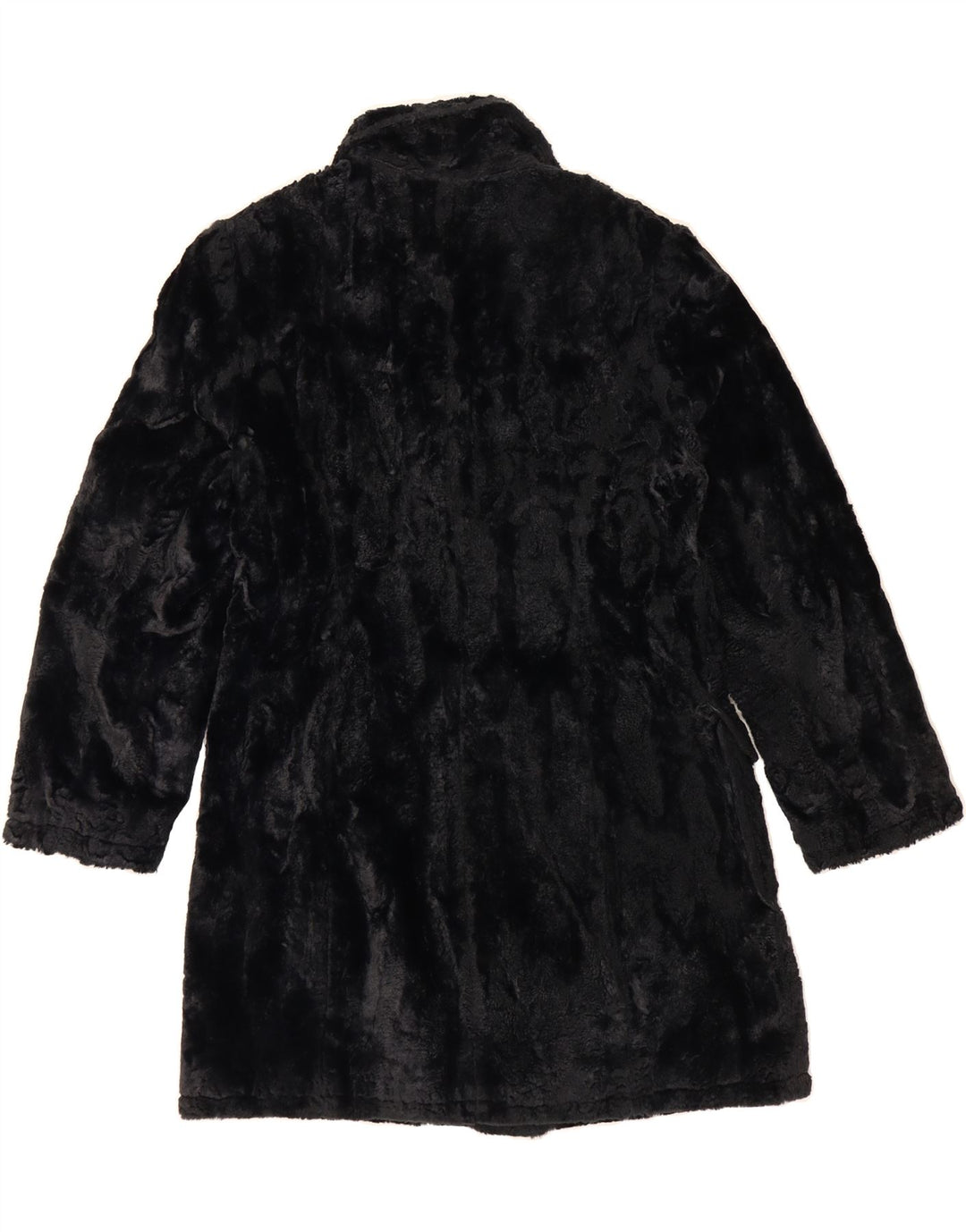 VINTAGE Womens Fleece Overcoat UK 16 Large Navy Blue Vintage Vintage and Second-Hand Vintage from Messina Hembry 