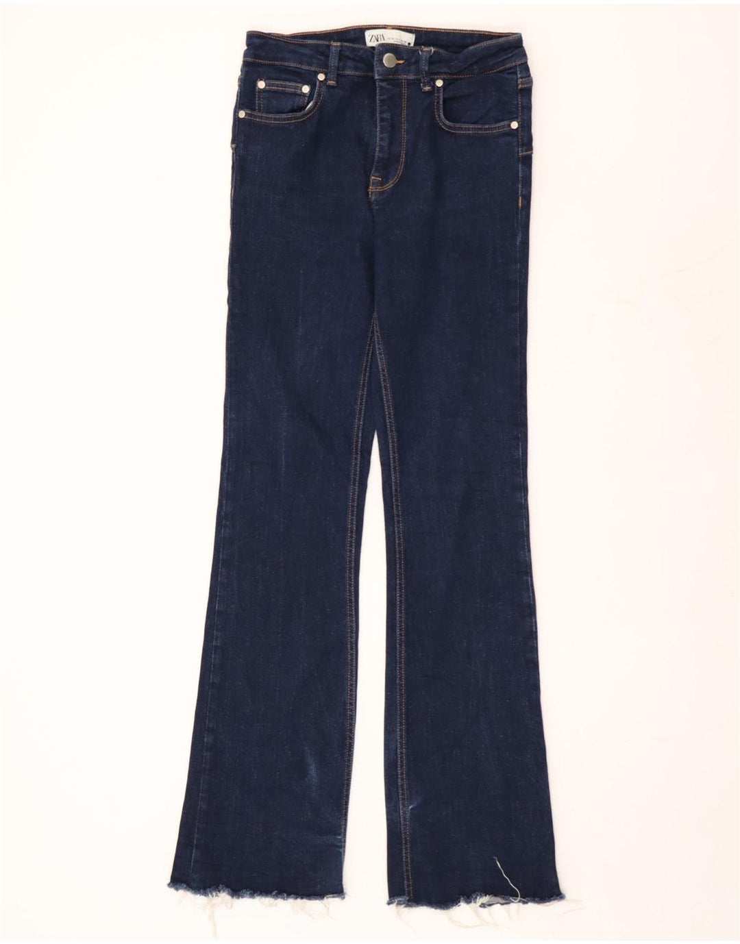 Zara Damen Schlagjeans EU 38 Small W28 L33 Blaue Baumwolle