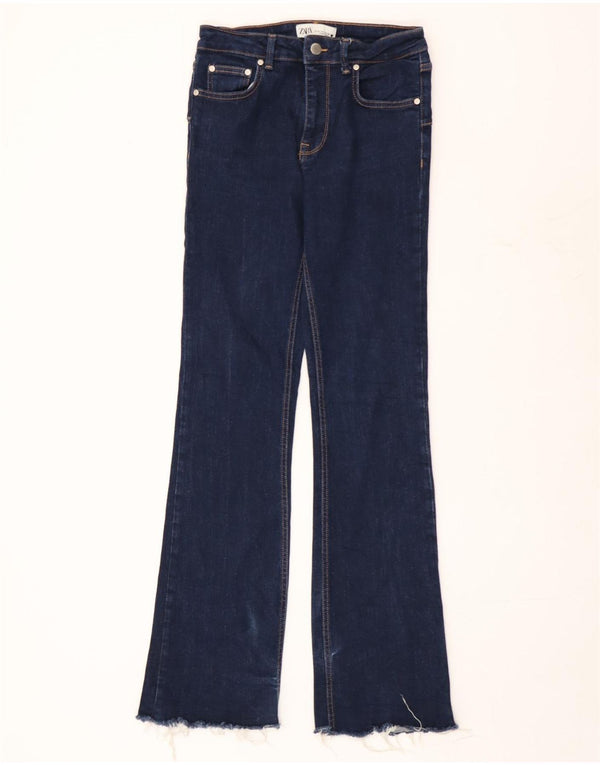 Zara Damen Schlagjeans EU 38 Small W28 L33 Blaue Baumwolle