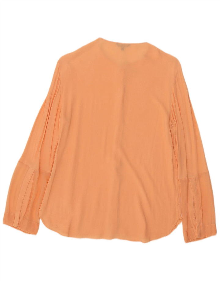 Massimo Dutti Damen Durchsichtige Hemdbluse EU 40 Mittelorange