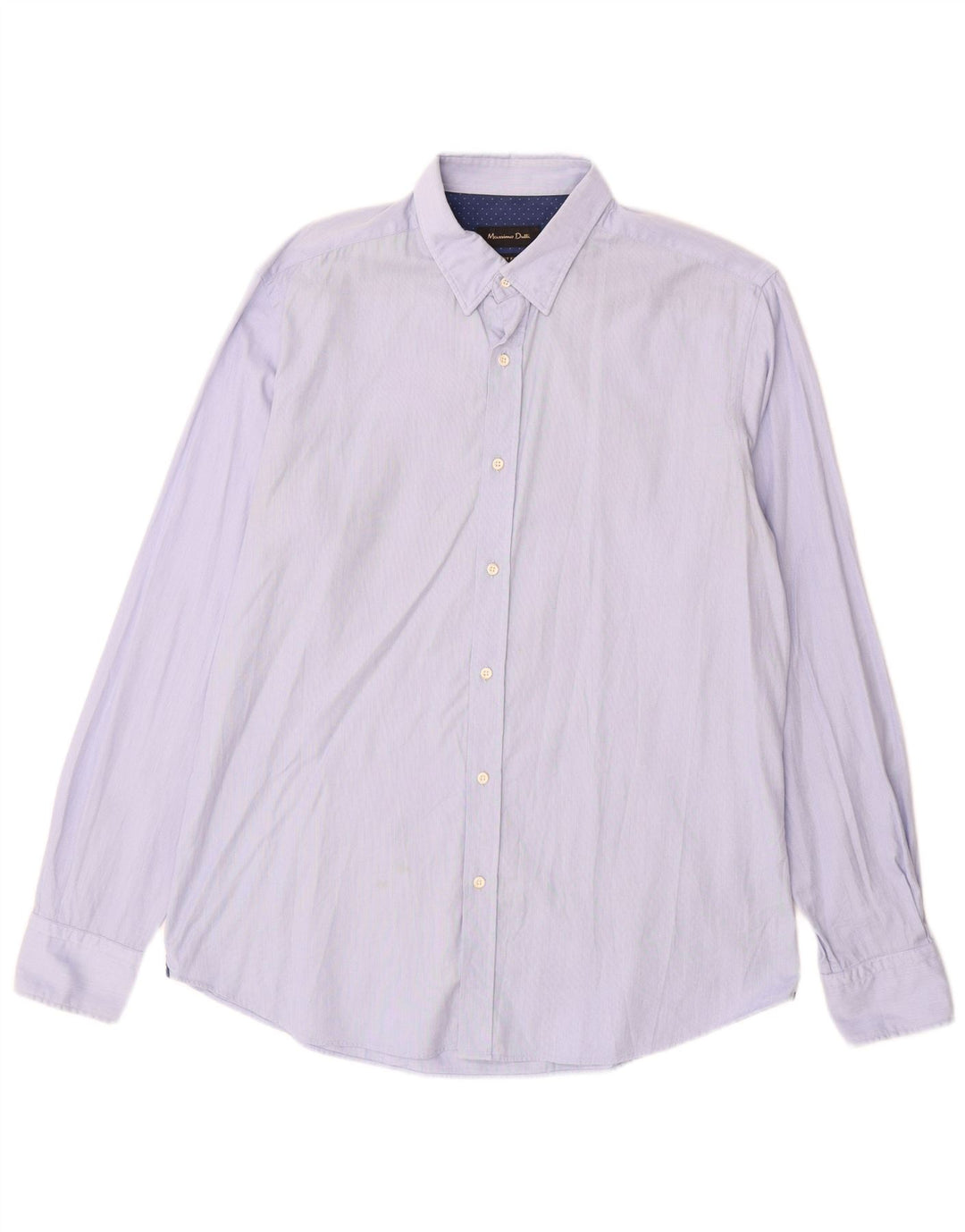 Massimo Dutti Herrenhemd, große blaue Baumwolle