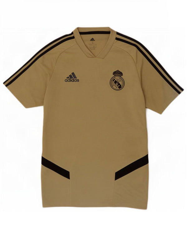 Adidas Herren Real Madrid T-Shirt Top Small Khaki Colourblock