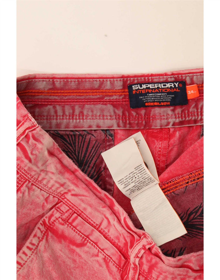 Superdry Herren-Jeansshorts W34, große rote Baumwolle