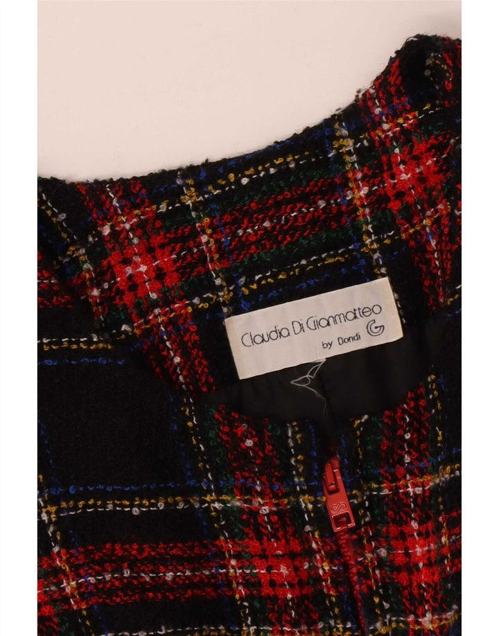 Vintage Womens Full Zip Blazer Jacket UK 16 Large Multicoloured Plaid Wool