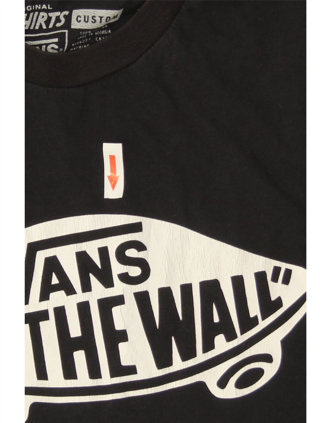 Vans Herren Custom Fit Grafik-T-Shirt-Oberteil aus mittelschwarzer Baumwolle