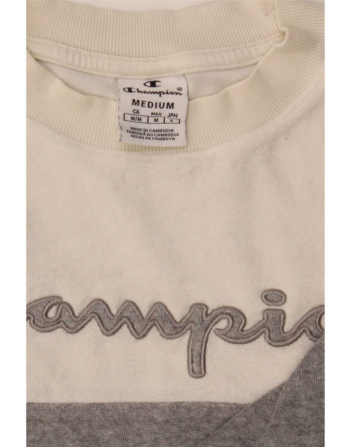 Champion Damen-Sweatshirt mit Grafik, UK 14, Mittelweiß, Farbblock