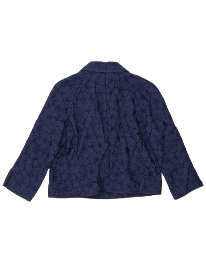LUISA SPAGNOLI Damen Crop Blazerjacke mit 3/4-Ärmeln IT 44 Mittelmarineblau