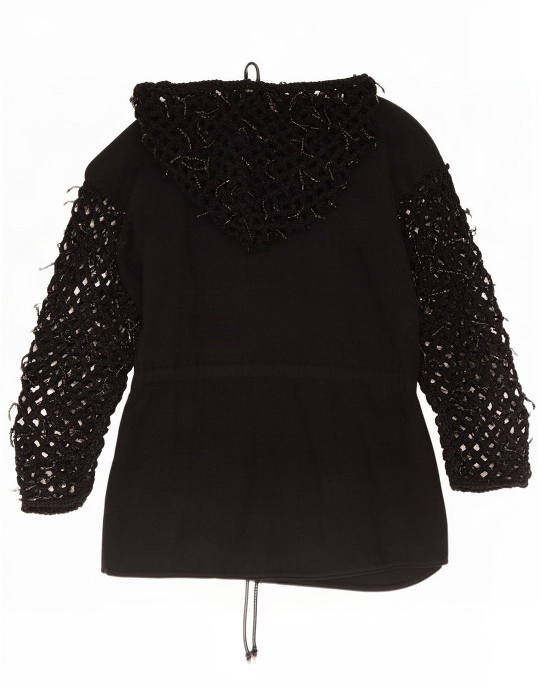 Di Bari Damen Übergroßer Longline-Cardigan mit Kapuze, EU 40, Mittelschwarz
