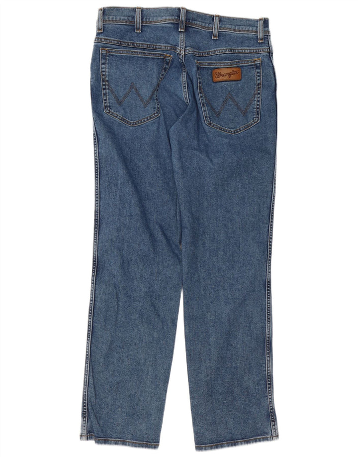 Wrangler Herren Texas Straight Jeans W34 L32 Blaue Baumwolle