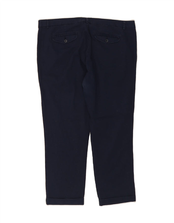 BENETTON Womens Slim Cropped Trousers W38 L25 Navy Blue Vintage Benetton and Second-Hand Benetton from Messina Hembry 