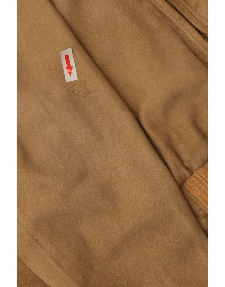 Vintage Herren Wildleder Bomberjacke IT 52 XL Braune Baumwolle