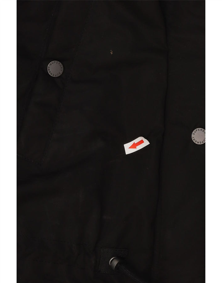 Superdry Damen Parka-Jacke in Übergröße mit Kapuze, UK 16, Größe L, Schwarz, Polyester