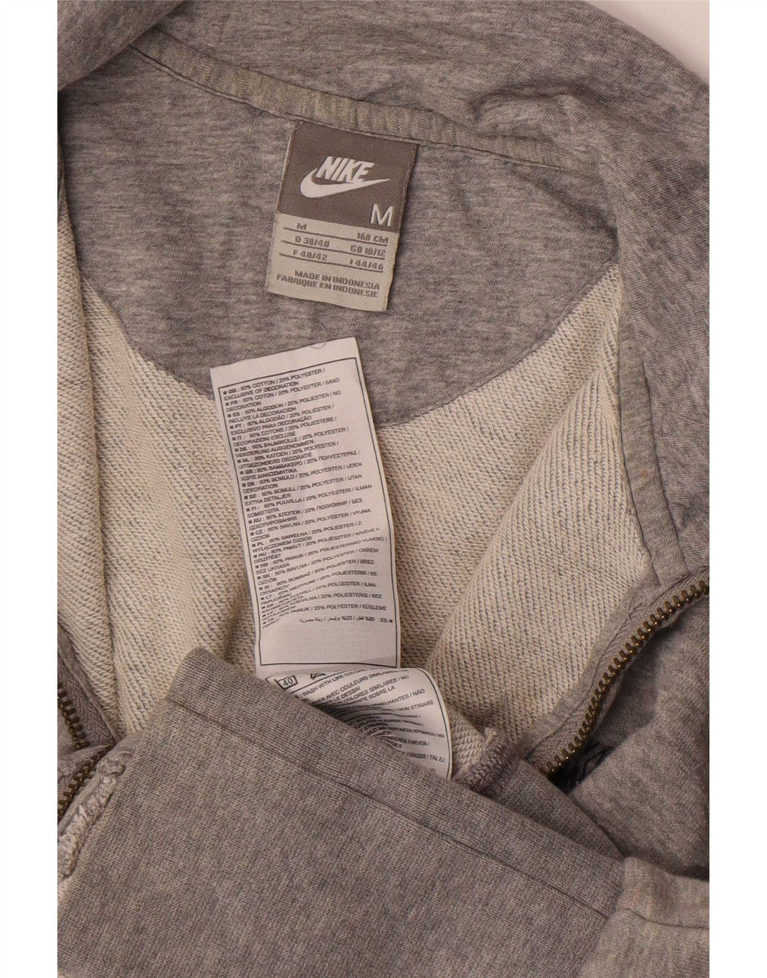 Nike Damen-Trainingsanzug-Top-Jacke, UK 10/12, mittelgrau gefleckte Baumwolle