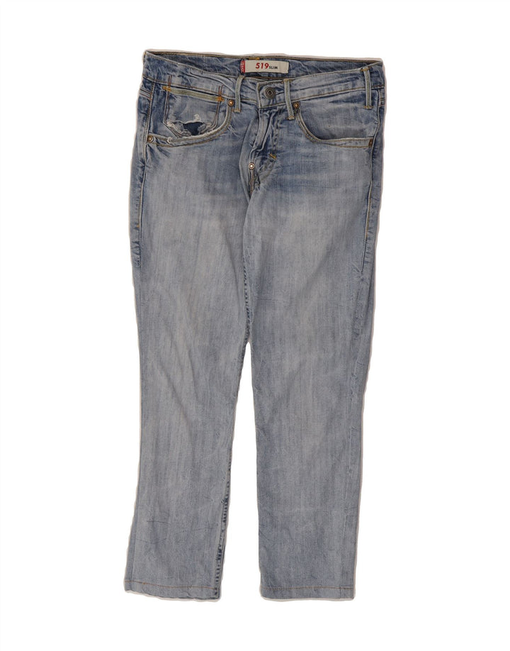 LEVI'S Womens 519 Crop Slim Jeans W29 L24 Blue Cotton Vintage Levi's and Second-Hand Levi's from Messina Hembry 