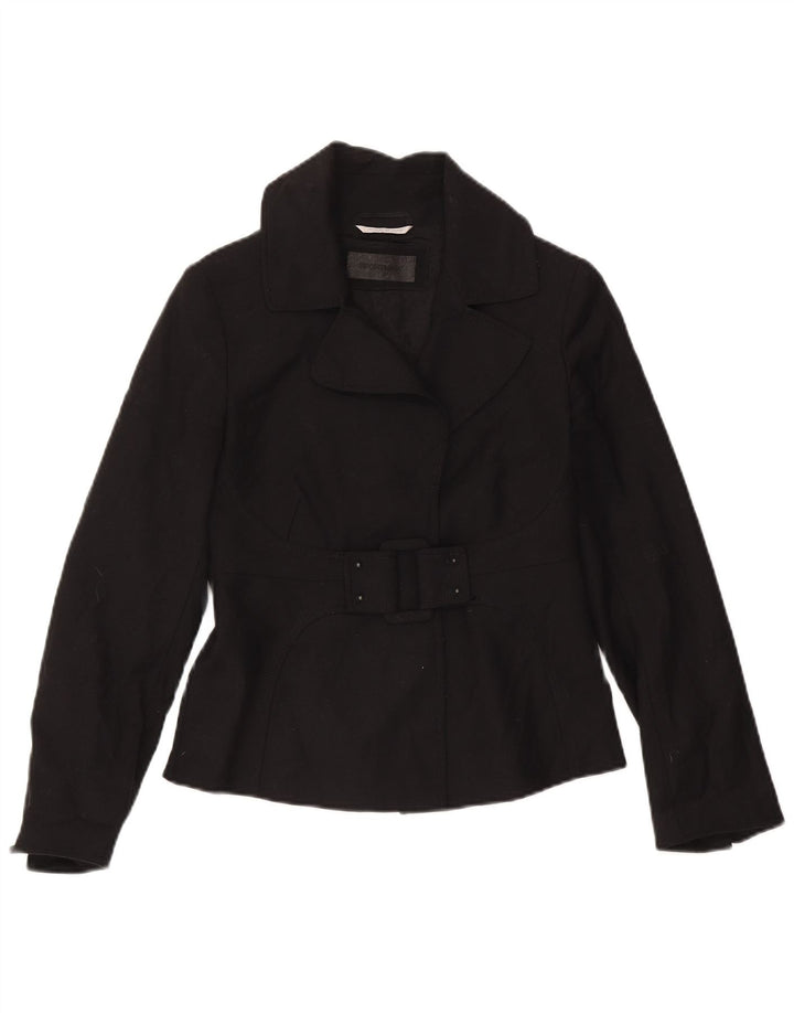 Sportmax Damen-Blazer-Jacke, UK 10, kleine schwarze Wolle