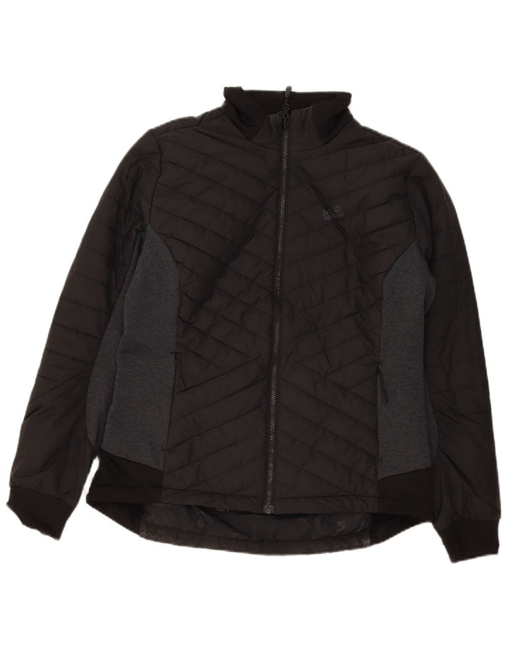 Jack Wolfskin Damen Wattierte Jacke UK 16 Large Schwarz Colourblock Polyester