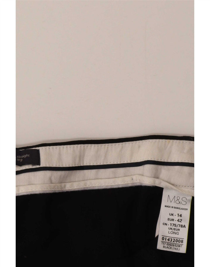 Marks & Spencer Damen gerade Anzughose UK 14 Medium W34 L34 Schwarz