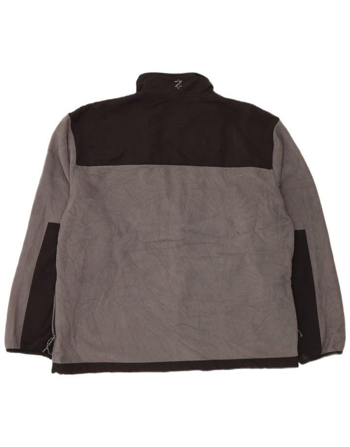 IZOD Herren Fleecejacke UK 44 2XL Graues Colourblock-Polyester