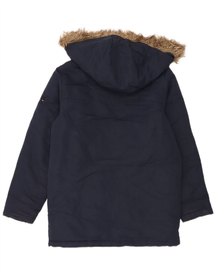 Jack & Jones Wattierter Jungenmantel mit Kapuze, 13–14 Jahre, Marineblau, Polyester