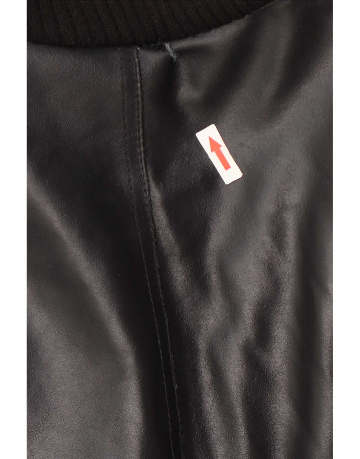 Vintage Mens Leather Flight Aviator Jacket UK 40 Large Black