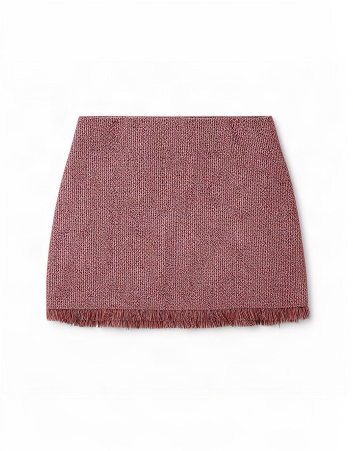 Zara Damen Minirock Large W30 Rot meliert